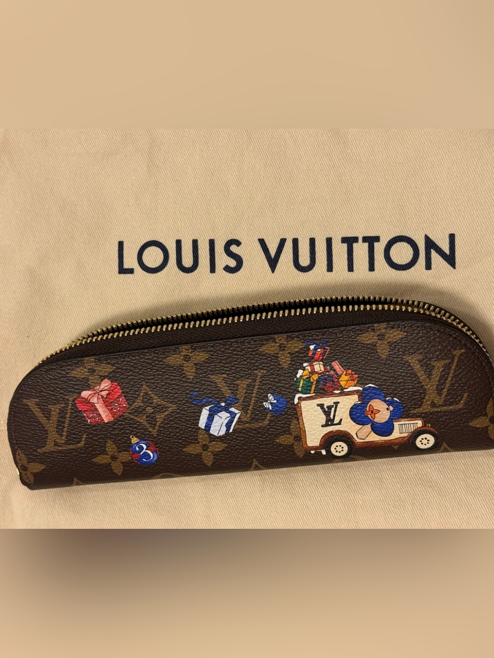 Louis Vuitton Monogram Pouch with Multicolor Playful Print - Brown